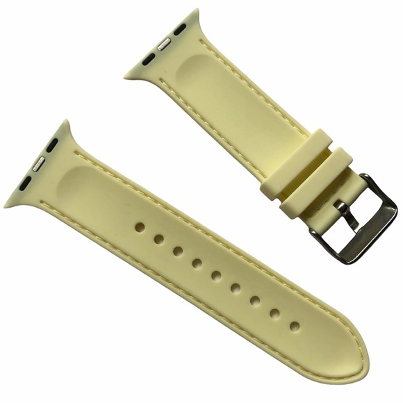 5/$20 NEW Mellow Yellow Silicone Band Apple Watch 44/45/49 mm M Buckle - Picture 3 of 9